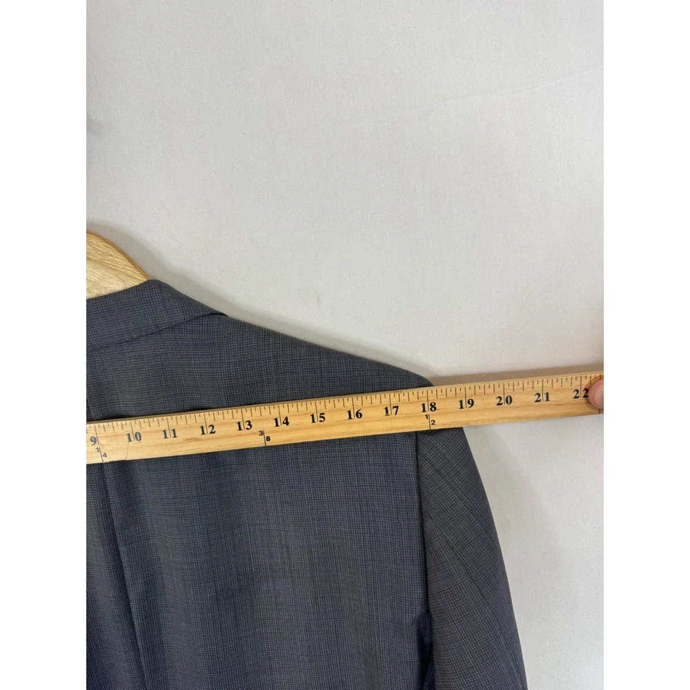 Z Zegna City Grey Wool Micro Check 2 Button Suit Jacket Blazer Size 40